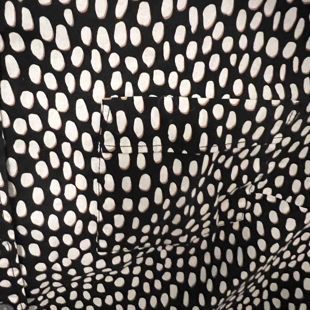 J Crew Black and White Polka Dot Cotton Button-Up Shirt XL - Picture 8 of 8